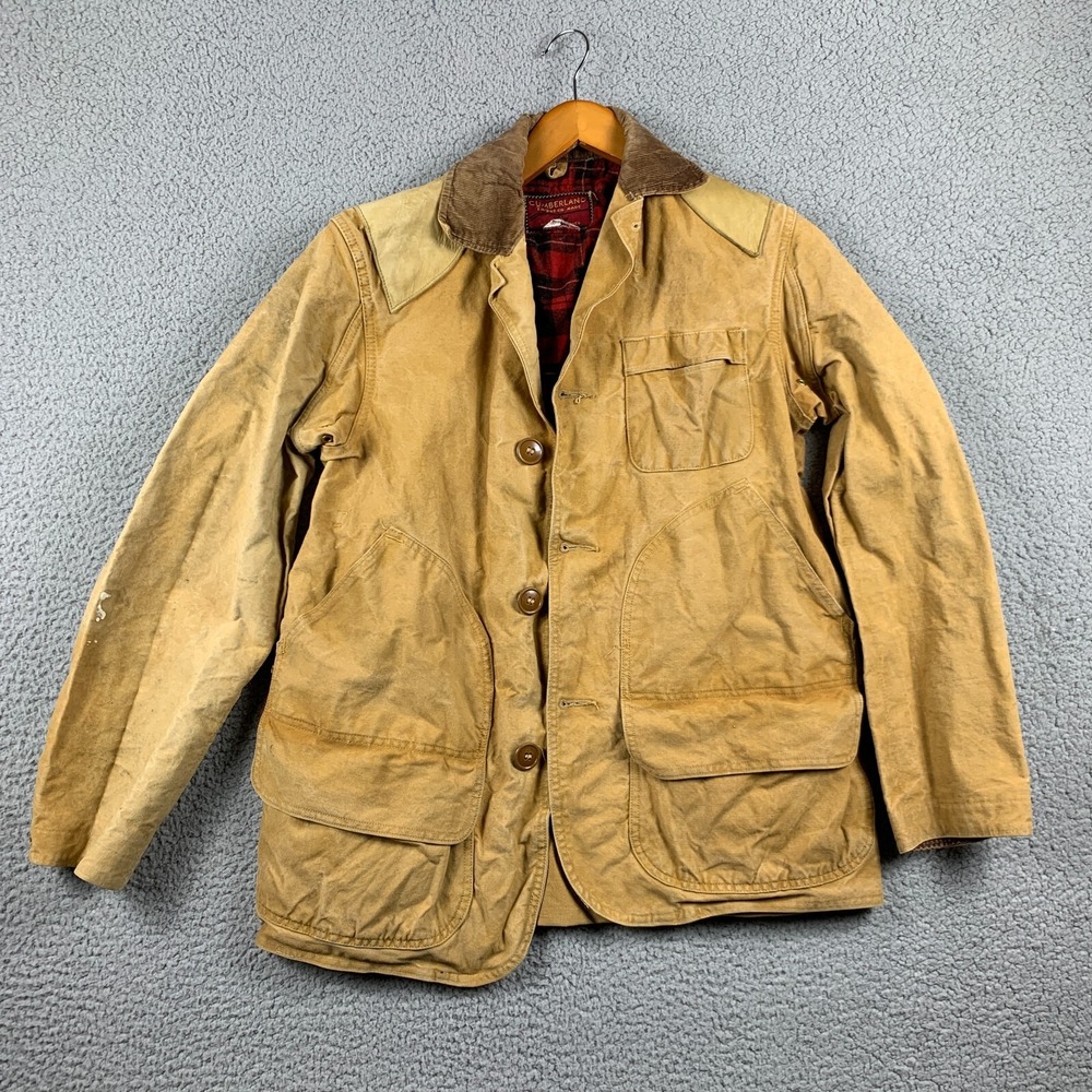 Vintage Cumberland Jacket Mens 38 Brown Army Duck 40's‎ Chore Barn Hunting Coat